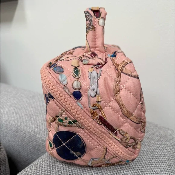 MZ Wallace x Marla Aaron Pink Lock Print Accordion Jewelry Case Bag - Picture 7 of 16